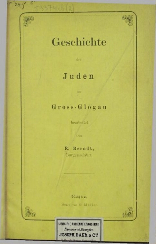 Geschichte der Juden in Gross-Glogau